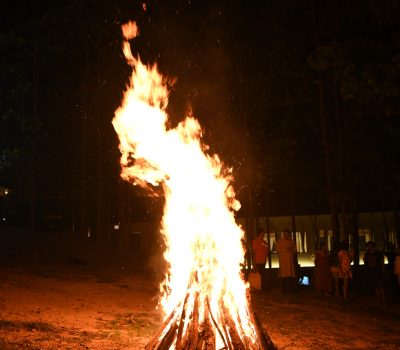 Bonfire in an Evening Camp